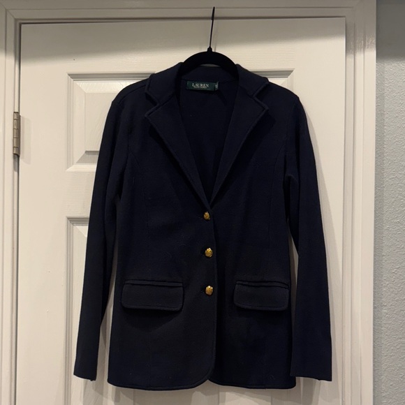 Lauren Ralph Lauren Navy Blazer with Gold Buttons - Picture 1 of 3